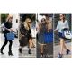 Женская сумка Celine Boston Maxi синяя с замшем