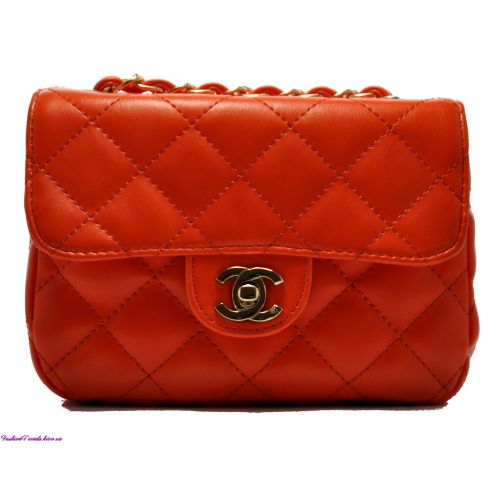 Женская сумка Chanel Mini Flap оранжевая
