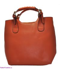 Женская сумка Shopper кожаная оранжевая