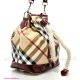 Женская сумка Burberry вишневая мешочек