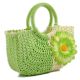 Пляжная плетеная дизайнерская сумочка зеленая