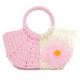 Пляжная плетеная дизайнерская сумочка розовая