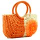 Пляжная плетеная дизайнерская сумочка оранжевая
