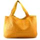 Женская сумка Bottega Veneta Cabat желтая двухсторонняя