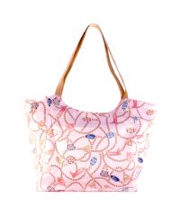 Пляжная сумка Valex розовая с принтом