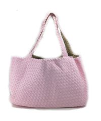 Женская сумка Bottega Veneta Cabat розовая двухсторонняя