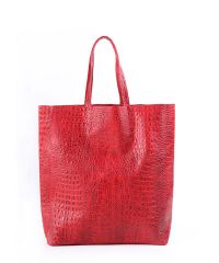 Женская кожаная сумка leather-city-croco-red красная