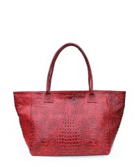 Женская кожаная сумка poolparty-desire-croco-red красная