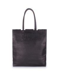 Женская кожаная сумка leather-number-22-black черная