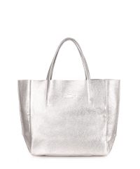 Женская кожаная сумка poolparty-soho-silver серебро