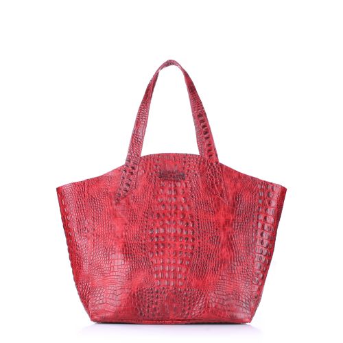 Женская кожаная сумка poolparty-fiore-crocodile-red красная