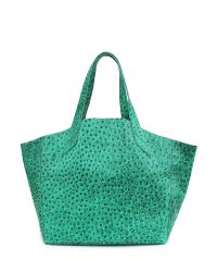 Женская кожаная сумка Poolparty fiore-struzzo-green зеленая