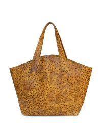 Женская кожаная сумка Poolparty fiore-mustard-struzzo коричневая
