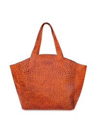 Женская кожаная сумка Poolparty fiore-struzzo-orange рыжая