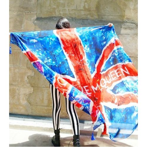 Шелковый шарф Alexander McQueen флаг Великобритании