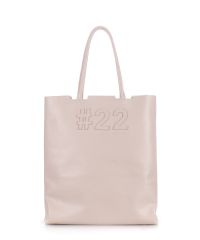 Женская кожаная сумка leather-number-22-beige бежевая