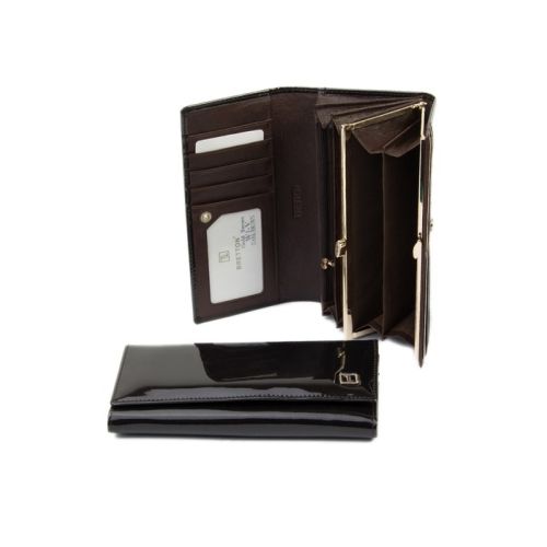 Женский кошелек dr.Bond W1-V лак темно-коричневый