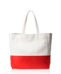 Женская сумка poolparty-devine-white-red кожаная белая с красным