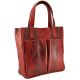 Женская кожаная сумка с карманами Crocodile красная