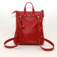 Кожаный рюкзак-сумка Альфано красный