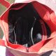 Женская кожаная сумка со строчками красная
