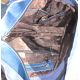 Женская кожаная сумка со строчками светло-синяя