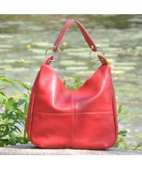 Женская кожаная сумка borsa красная