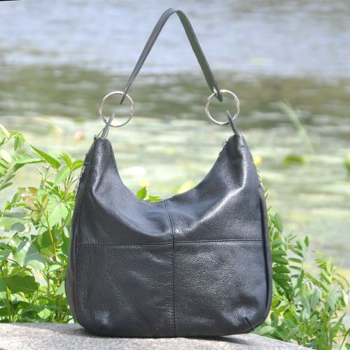 Женская кожаная сумка borsa черная