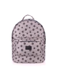 Рюкзак PoolParty backpack-snowflakes-grey