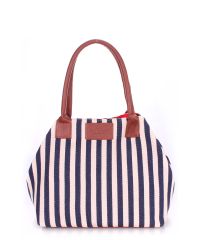 Женская сумка PoolParty Navy синяя с белым