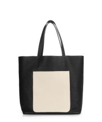 Женская кожаная сумка poolparty-mania-black-beige черная