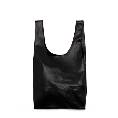 Женская кожаная сумка poolparty-leather-tote черная