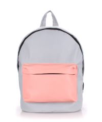 Рюкзак PoolParty backpack-pu-grey-rose