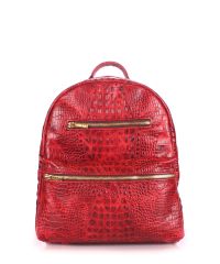 Рюкзак женский кожаный POOLPARTY bckpck-leather-croco-red