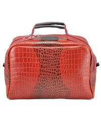 Женская кожаная сумка сундучок Crocodile красная