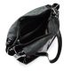 Женская кожаная сумка с карманами лак черная