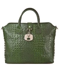 Женская кожаная сумка BC127 зеленая