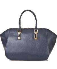 Женская кожаная сумка BC128 синяя
