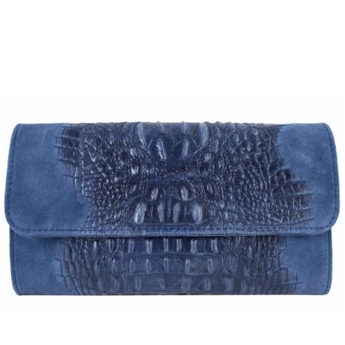 Женская кожаная сумка клатч BC504 синяя