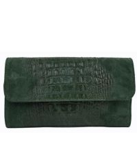 Женская кожаная сумка клатч BC504 зеленая