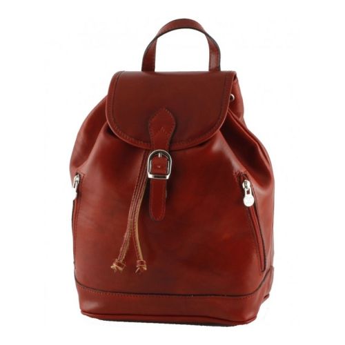 Кожаный рюкзак BC701 красный