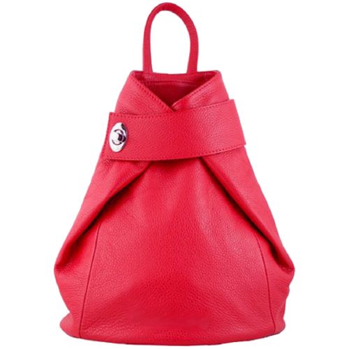Кожаный рюкзак BC709 красный