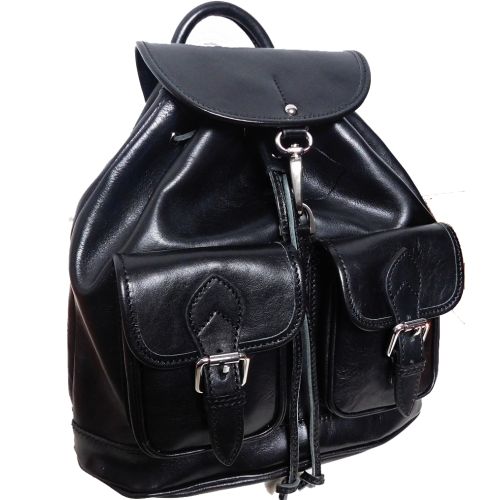 Кожаный рюкзак BC715 черный
