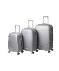 Набор чемоданов Bonro Smile 3 штуки с двойными колесами серебряный (110212)