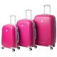 Набор чемоданов Bonro Smile 3 штуки с двойными колесами малиновый (110210)