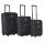 Набор чемоданов Bonro Best черно-темно фиолетовый (110144)