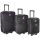 Набор чемоданов Bonro Style 3 штуки черно-темно фиолетовый (110113)