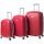 Набор чемоданов Bonro Smile 3 штуки с двойными колесами красный (110069)