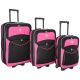 Набор чемоданов Bonro Style 3 штуки черно-розовый (110114)