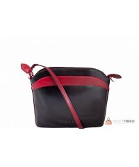 Итальянская кожаная сумка DIVAS BARBARA TR912 черная с красным